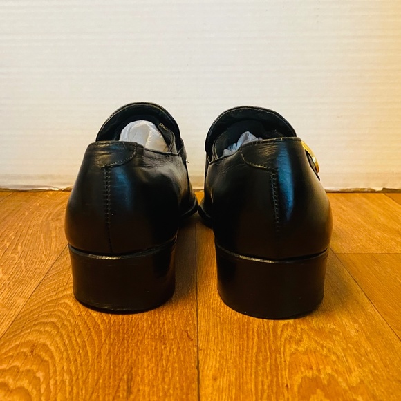 Vintage Men\'s Bullock & Jones Black Leather Oxford Loafers, 8.5. main image 5